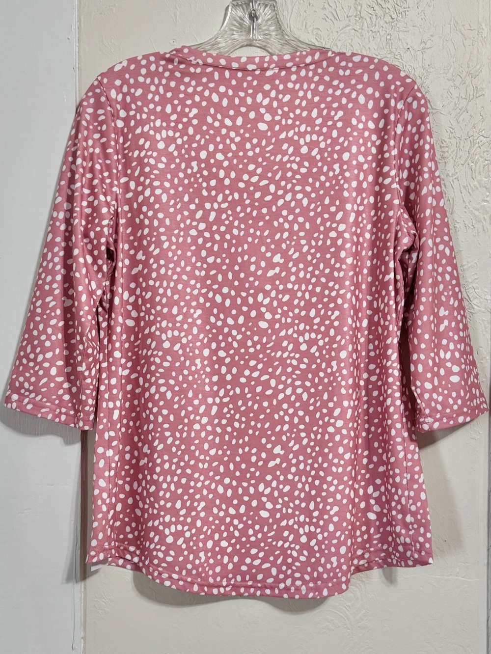 Two Blouses Aqua Paisley Grommet Sleeve & Pink Polka Dot V-neck NWT - Picture 11 of 13